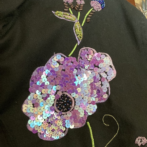 Floral waist-length coat with sparkles and fun for days - Picture 7 of 9